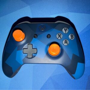 Microsoft Xbox Wireless Custom Controller Blue/Orange Pattern with Rubber Grips